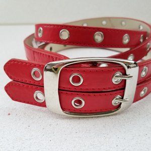 Red Leather Split Belt